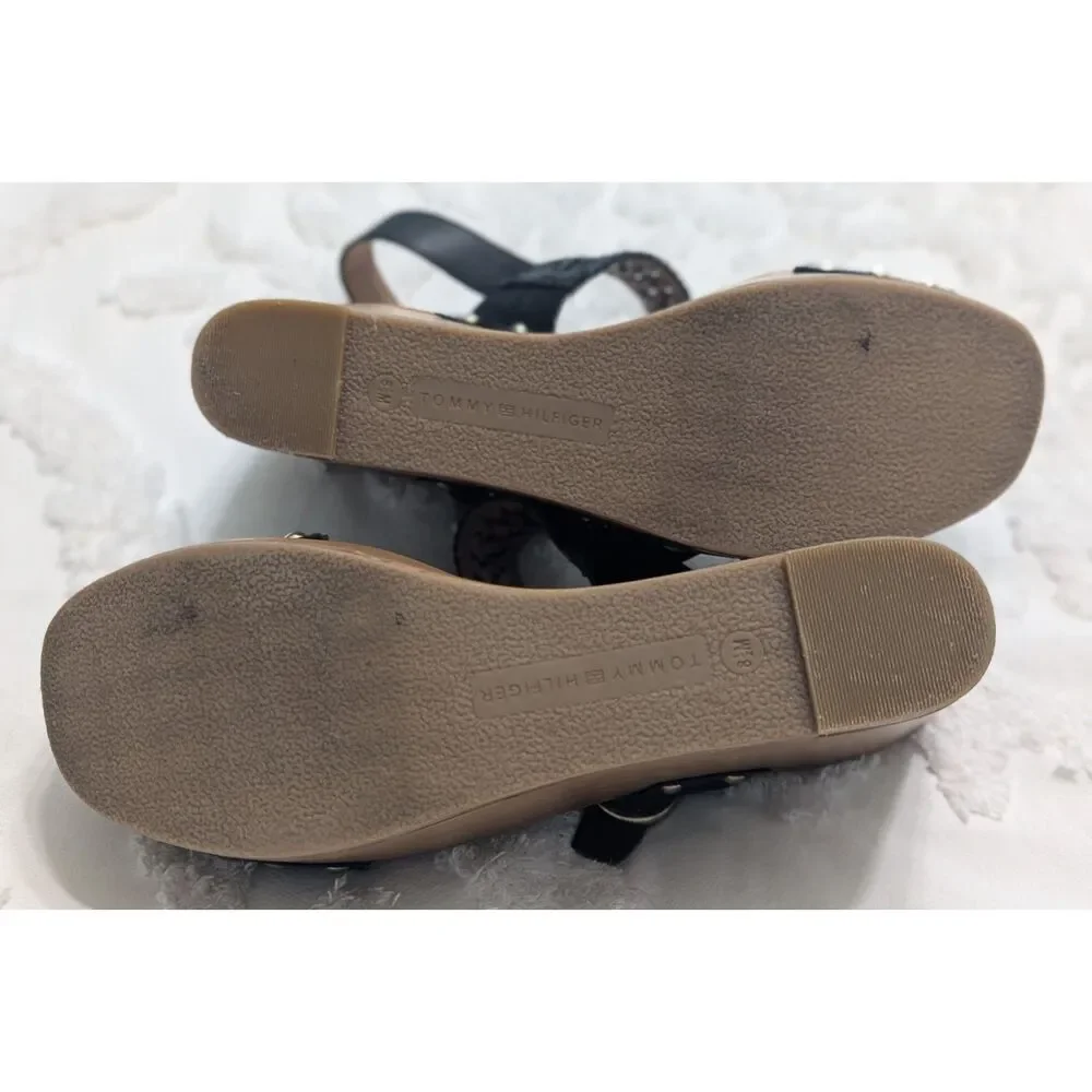 🖤 Tommy Hilfiger Rubena 2 Wedge Platform Sandals – Black – Size 8.5M
